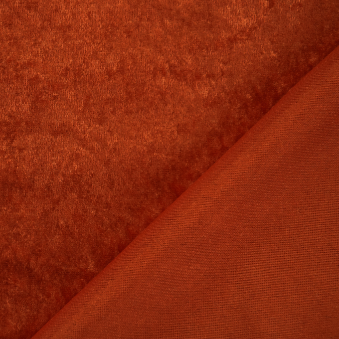 Tissu panne de velours, terracotta