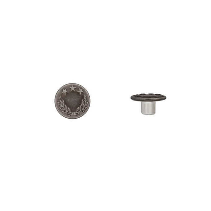 Patent button, argent 18 mm