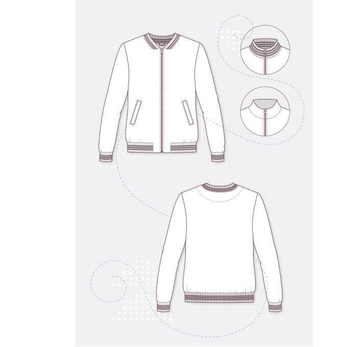 Papieren patroon pattydoo Collegejacke Hanna, Duits