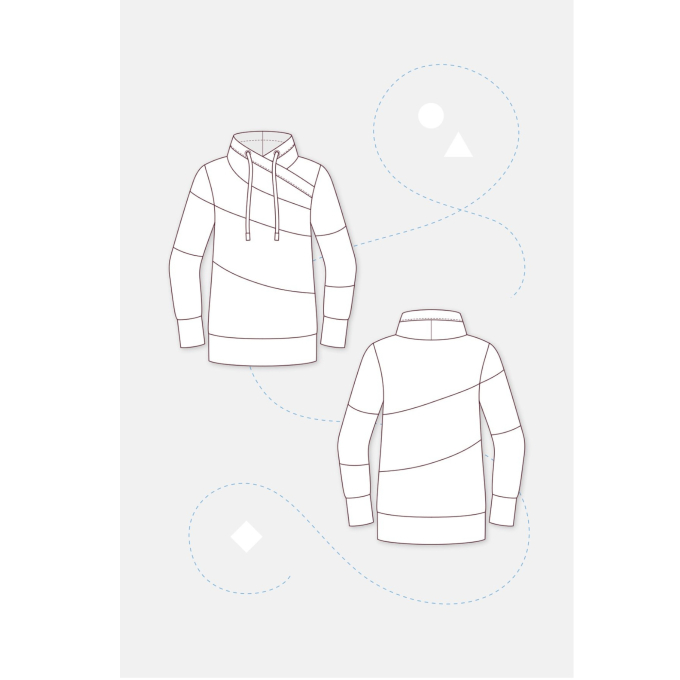 patron en papier pattydoo Faye colourblock sweater, en allemand