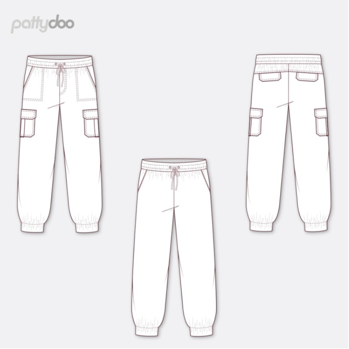Papieren patroon pattydoo Sydney Cargohose Dames, Duits