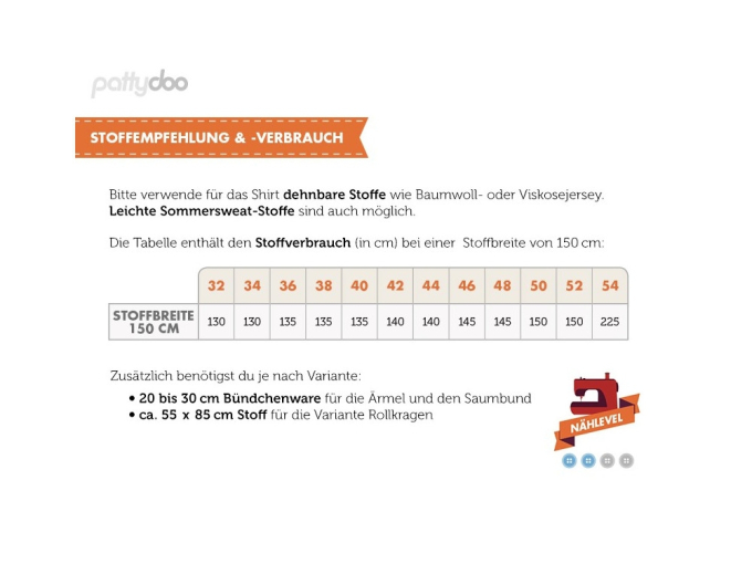 pattydoo Damenshirt Liv Papierschnittmuster