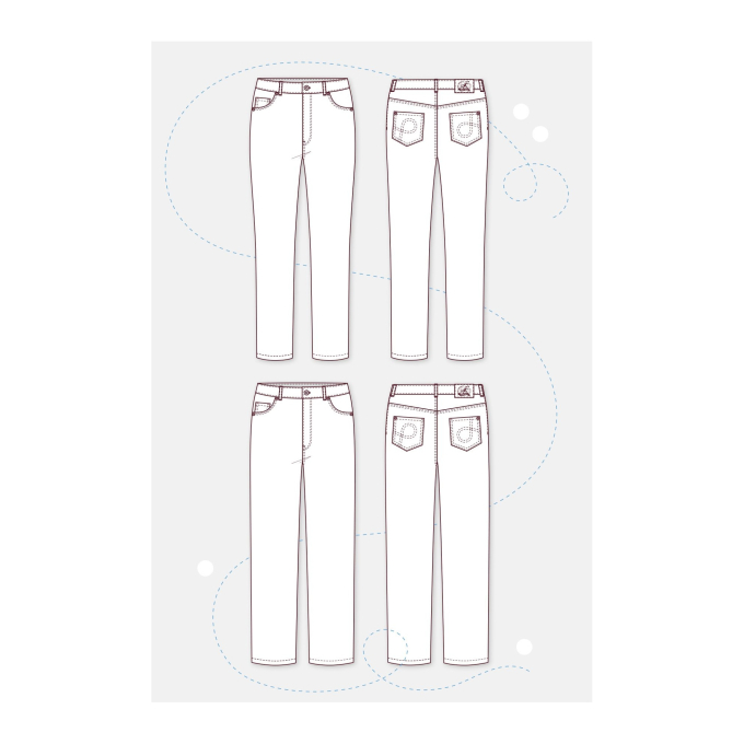 Papieren patroon pattydoo High Waist Dames Jeans 3 en 4, Duits