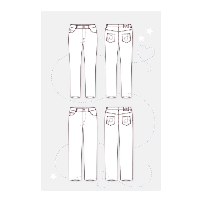 pattydoo Regular Waist Damenjeans 1 und 2 Papierschnittmuster