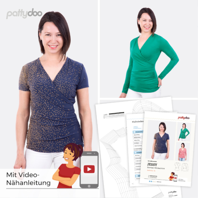 Papieren patroon pattydoo wikkelshirt Jessy, Duits