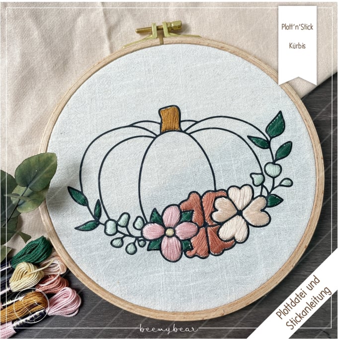 Fichier dessin flocage & modèle broderie Kürbis Beemybear