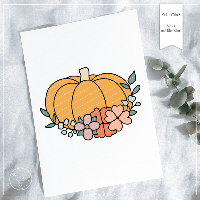 Fichier dessin flocage & modèle broderie Kürbis Beemybear
