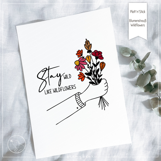 Plotter- und Stickdatei beemybear Plott'n'Stick Blumenstrauß Wildflower, german