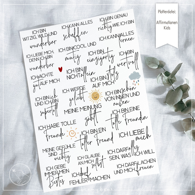 Fichier dessin flocage Slogans positifs Enfants Beemybear