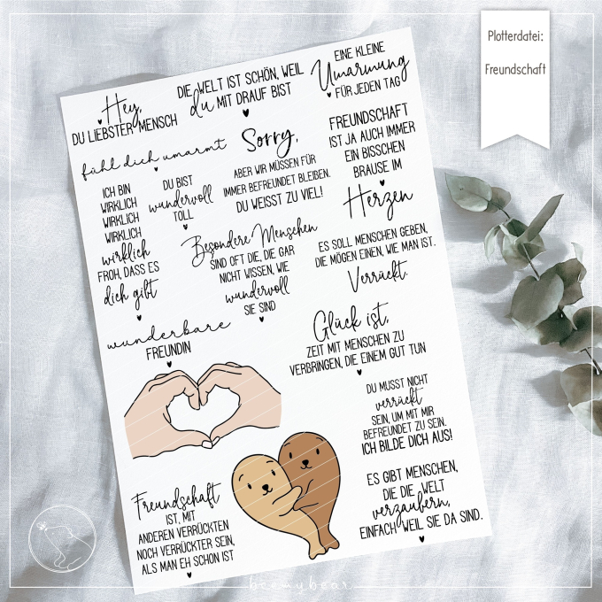 Fichier dessin flocage Freundschaft Beemybear