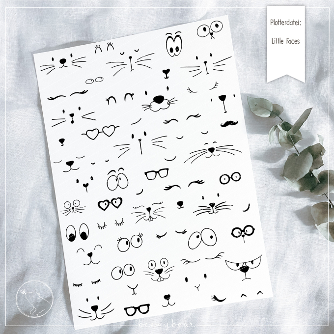 Fichier dessin flocage Visages rigolos Beemybear