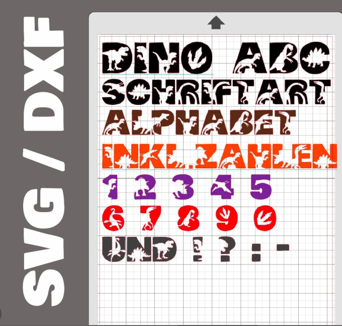 Fichier dessin flocage Dinosaure ABC Daddy2Design