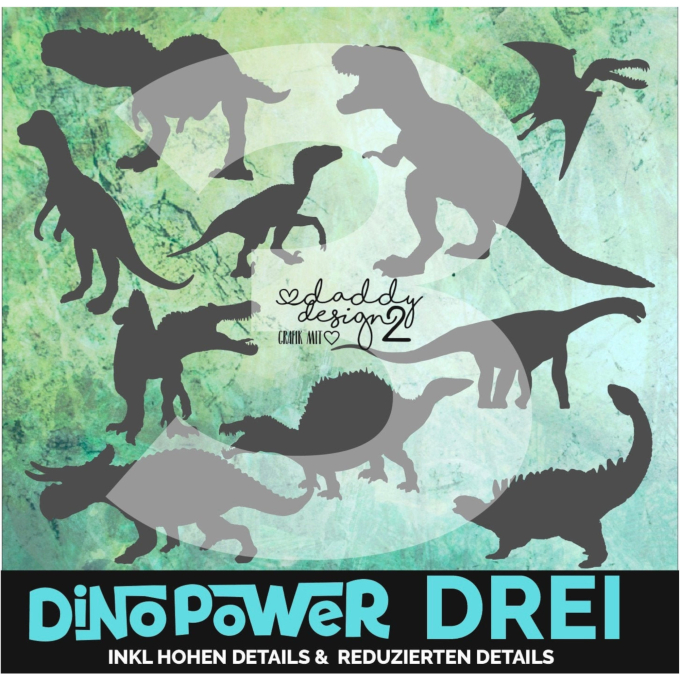 Fichier dessin flocage Dinosaures pouvoir 3 Daddy2Design