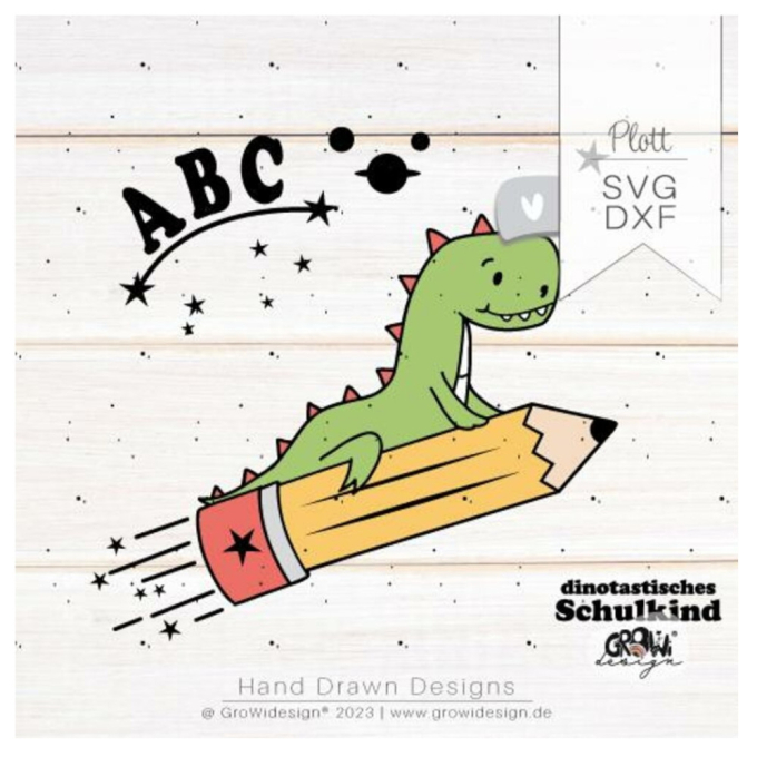 Plotterdatei GroWiDesign Raketen Dino Schule