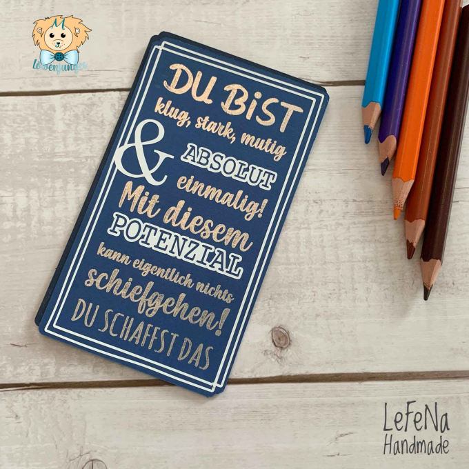 Plotterdatei Löwenjunges Du schaffst das Private Lizenz, duits