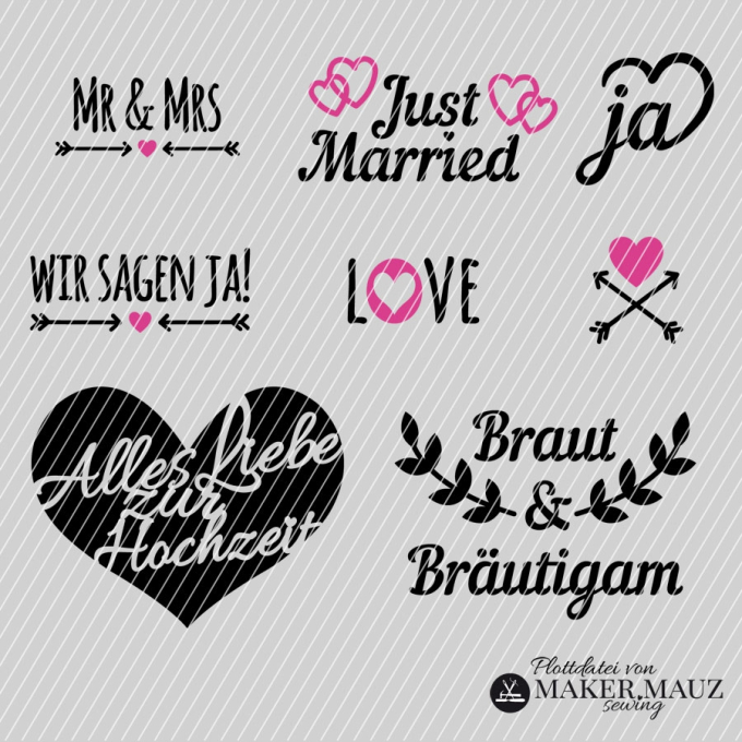 Plotterdatei Maker Mauz Hochzeit