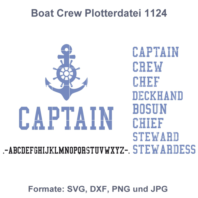 Plotterbestand Rock Queen Anker Boat Crew, Duits