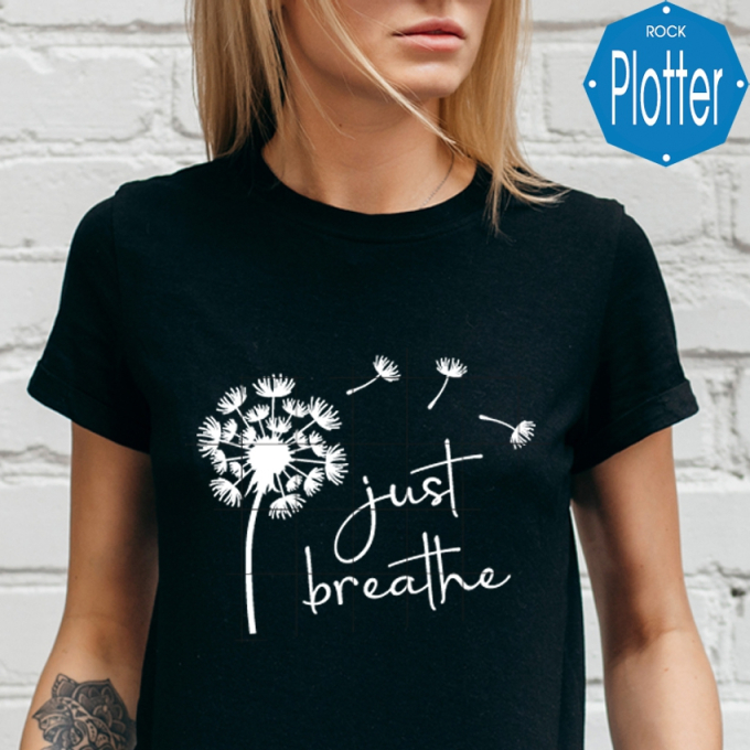 Plotterbestand Rock Queen Just breathe Pusteblume, Duits