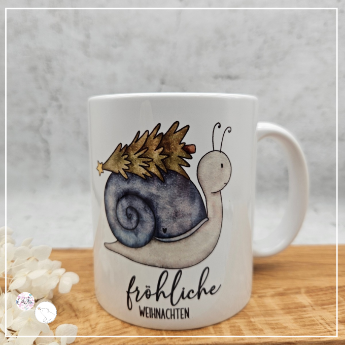 Plotterdatei/Printdatei beemybear Merry Snailmas, german