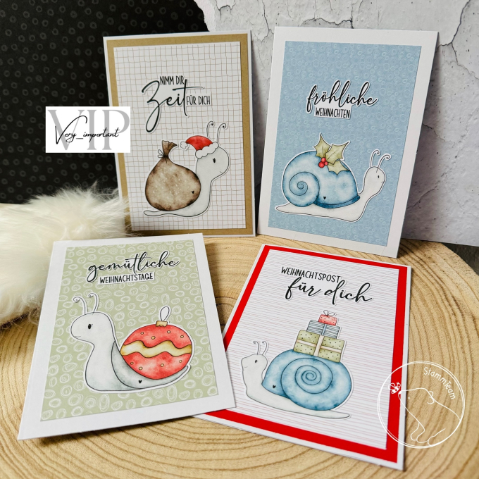 Plotterdatei/Printdatei beemybear Merry Snailmas, german
