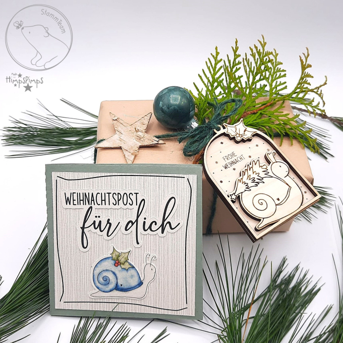 Plotterdatei/Printdatei beemybear Merry Snailmas, german
