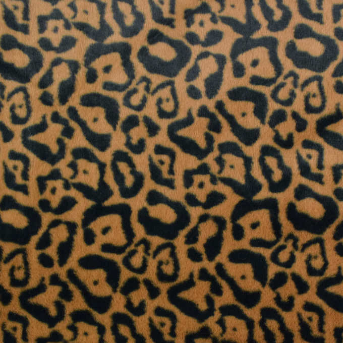 Tissu fausse fourrure Leopard Leo Style, marron