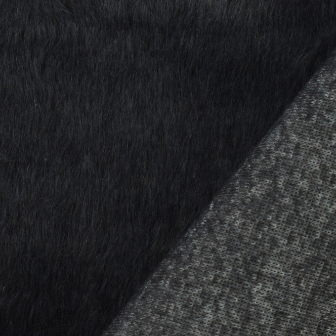 Tissu fausse fourrure noir