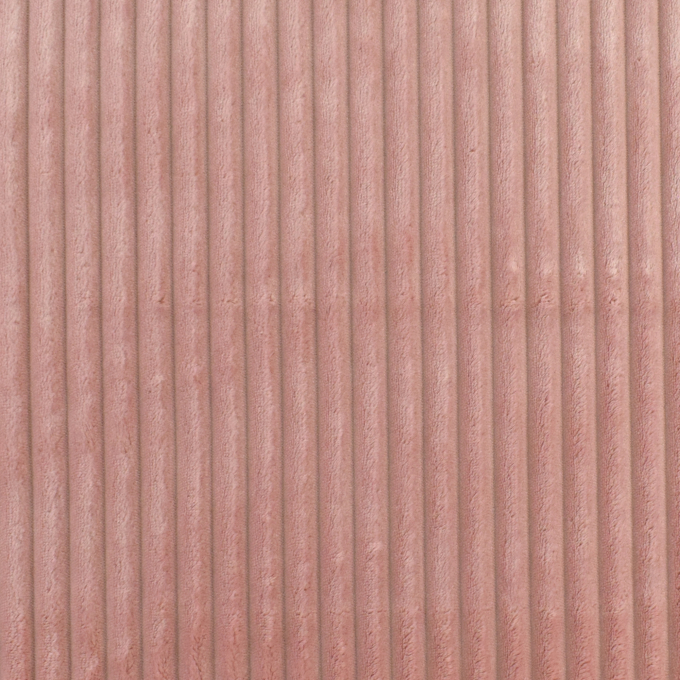 Tissu fausse fourrure côtelé Stripy, vieux rose