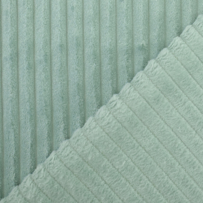 Plush fabric stripy, pale green