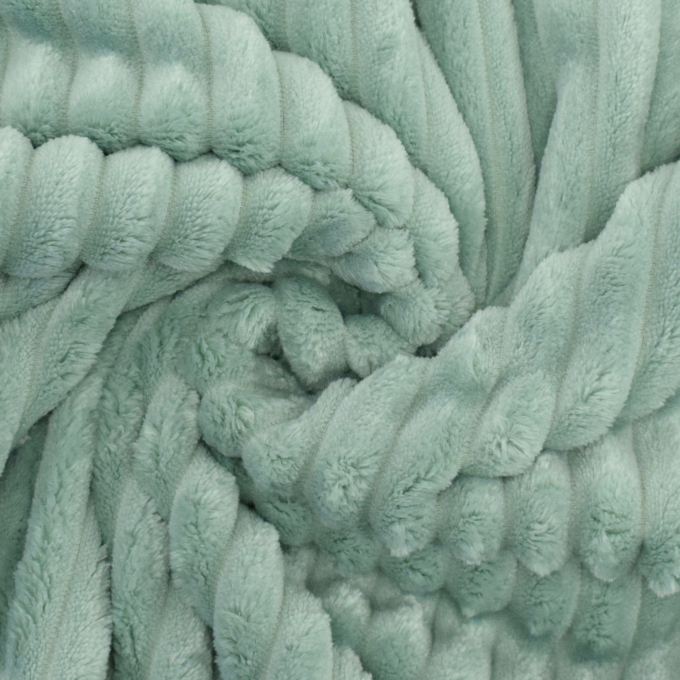 Plush fabric stripy, pale green