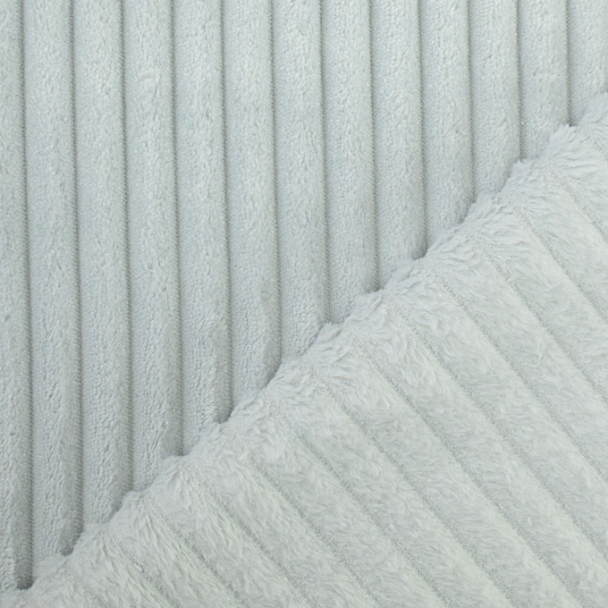 Tissu fausse fourrure côtelé Stripy, gris argent