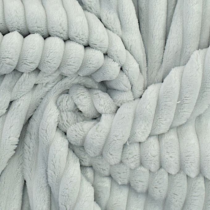 Tissu fausse fourrure côtelé Stripy, gris argent
