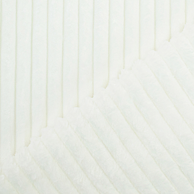 Tissu fausse fourrure côtelé Stripy, blanc cassé