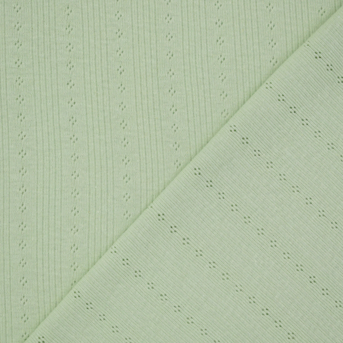 Tissu jersey maille tricot Ajour, vert tilleul