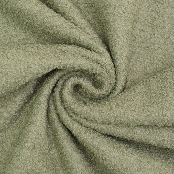 Tissu ameublement fauteuil canapé bouclette, vert pâle