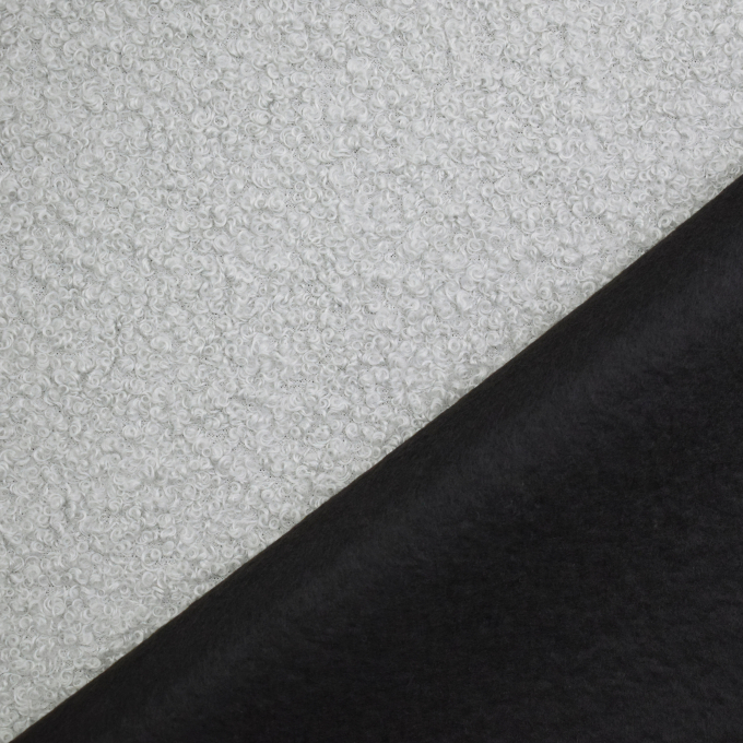 Tissu ameublement fauteuil canapé bouclette, gris clair