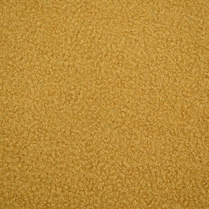 Tissu ameublement fauteuil canapé bouclette, moutarde
