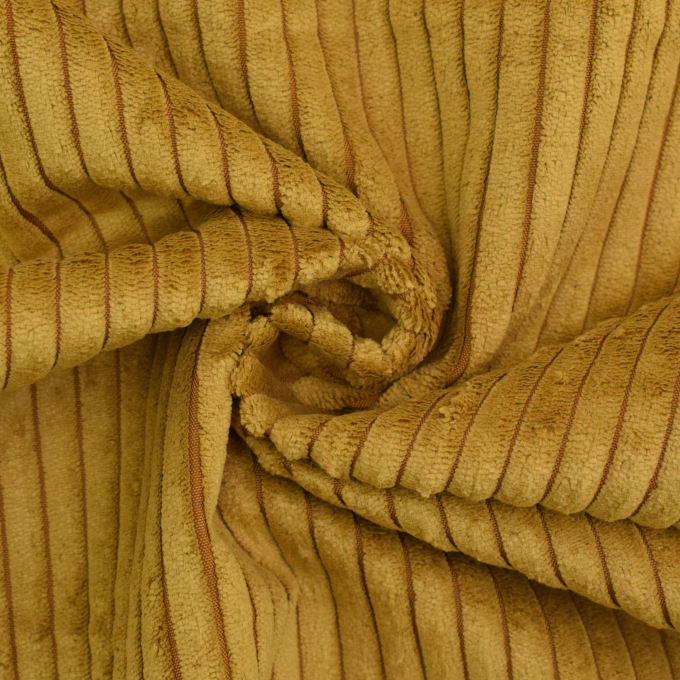 Meubelstof corduroy Cozy, mosterdgeel