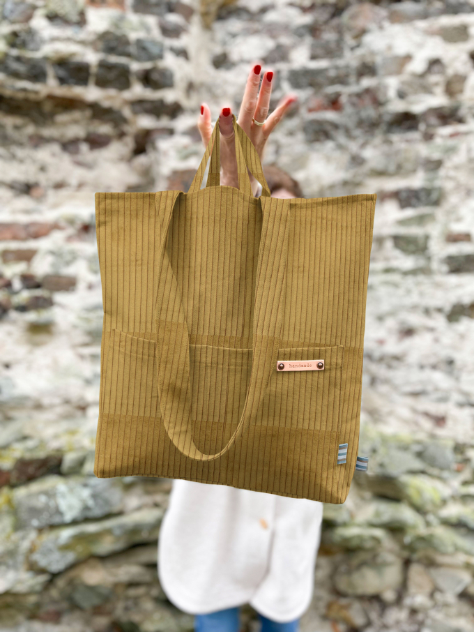Meubelstof corduroy Cozy, mosterdgeel