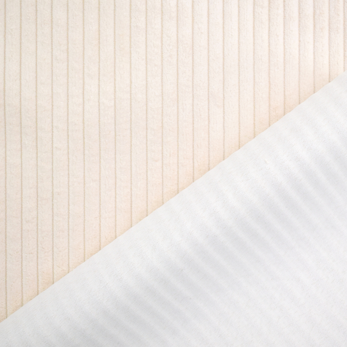 Tissu ameublement fauteuil canapé velours côtelé à grosses côtes Hyper, crème