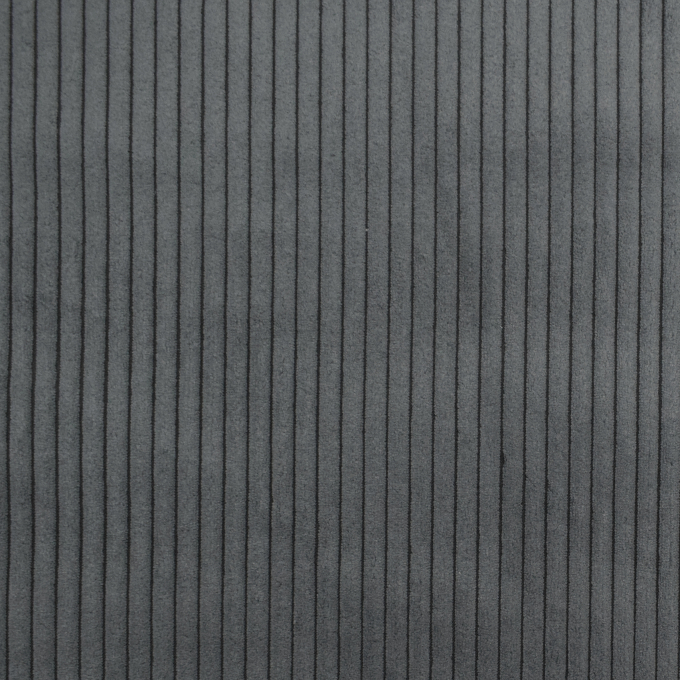 Tissu ameublement fauteuil canapé velours côtelé à grosses côtes Hyper, gris foncé