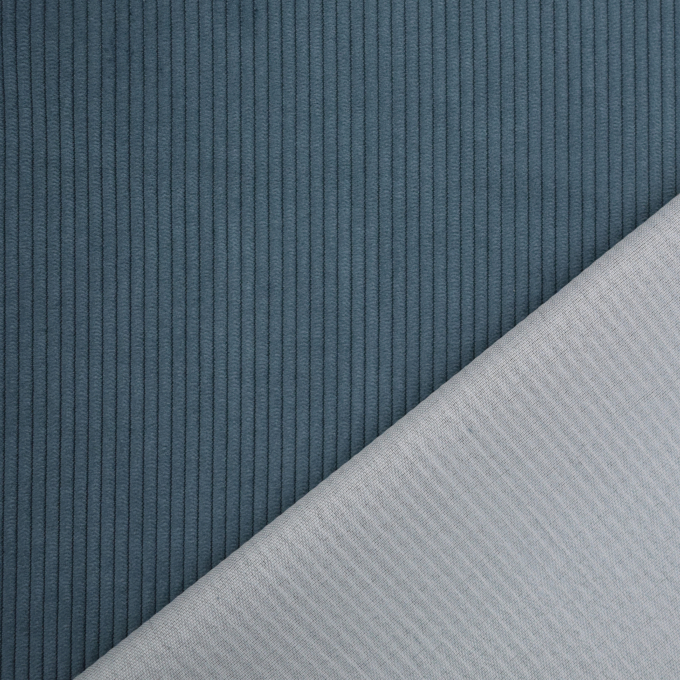 Tissu ameublement fauteuil canapé velours côtelé Fjord, bleu de nuit
