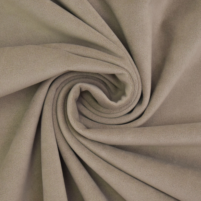 Tissu ameublement fauteuil canapé velours Mavel, taupe