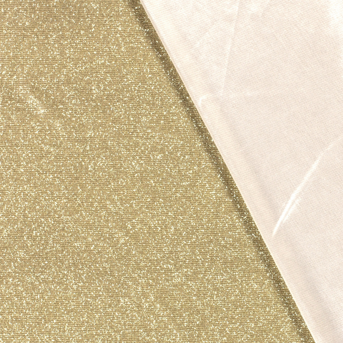 Tissu jersey polyester brillant Glamour, or
