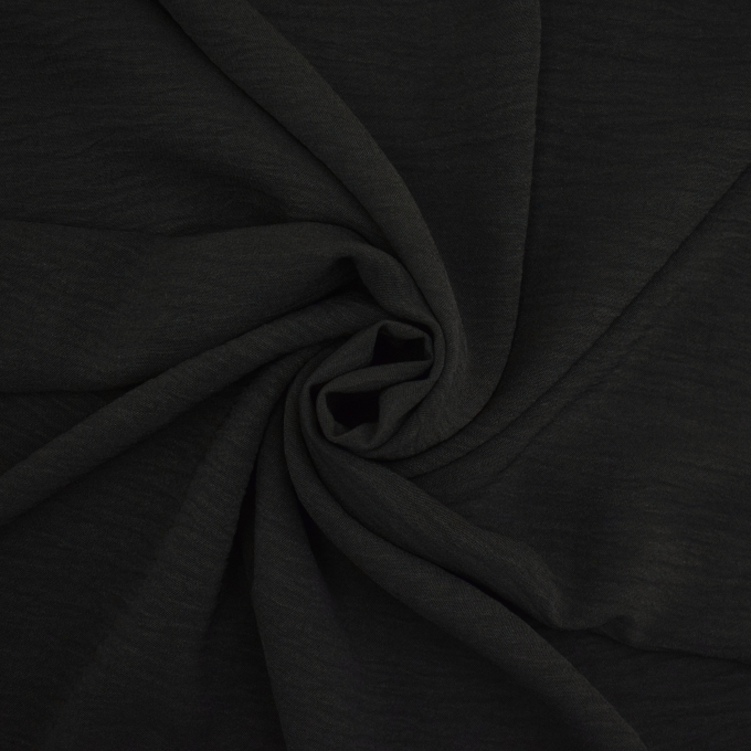Tissu crêpe georgette polyester Uni, noir