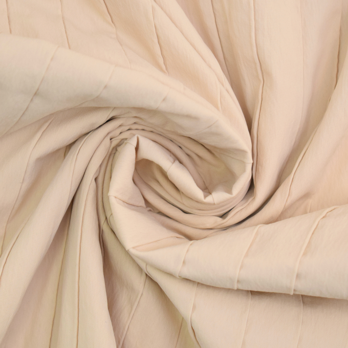 Tissu polyester plissé mix 3D Stripes Fibre Mood, beige clair