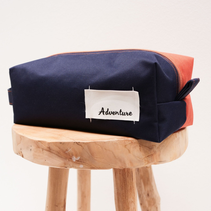Tissu déperlant extérieur polyester uni, bleu marine