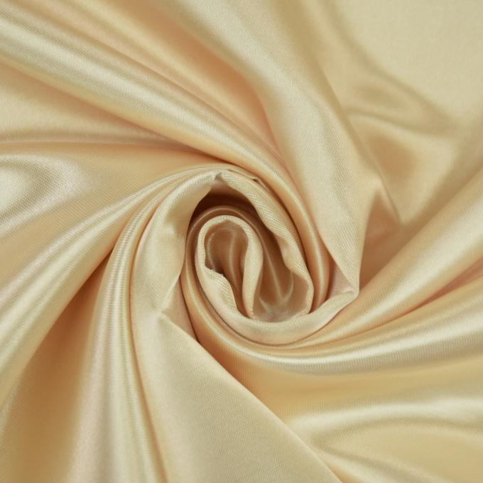 Tissu satin polyester uni, beige