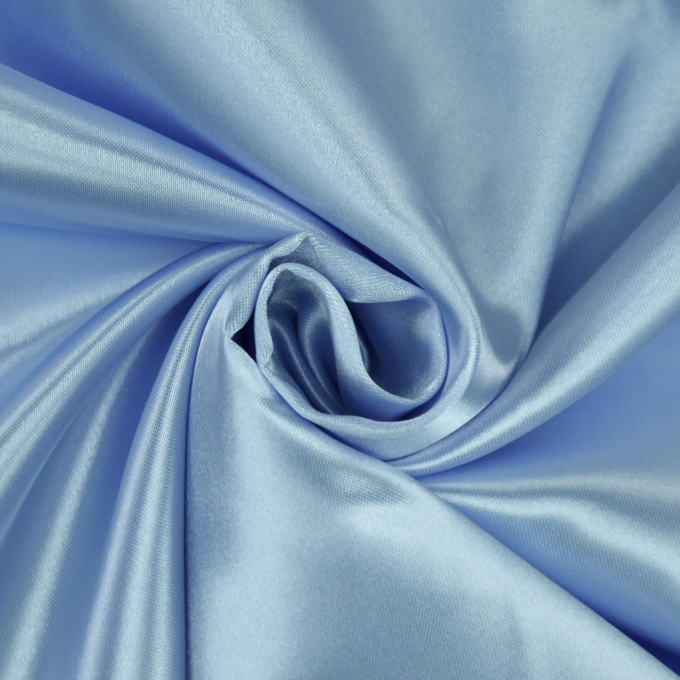 Tissu satin polyester uni, bleu clair