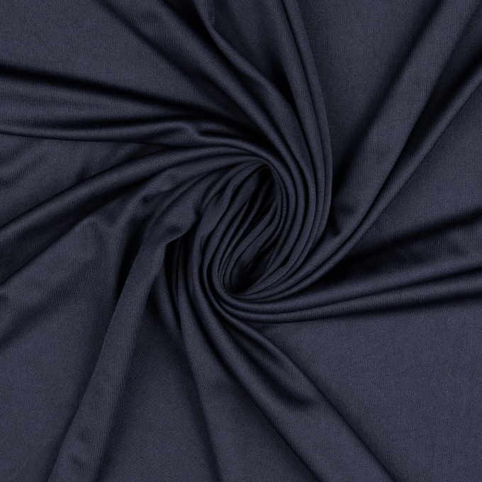 Tissu jersey polyester, bleu marine